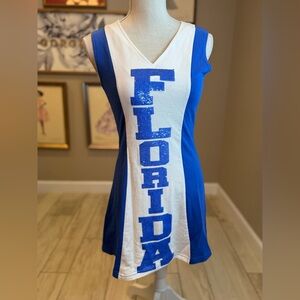 New! QUEEN OF SPARKLES Florida Blue and White Sequin Tank Dress